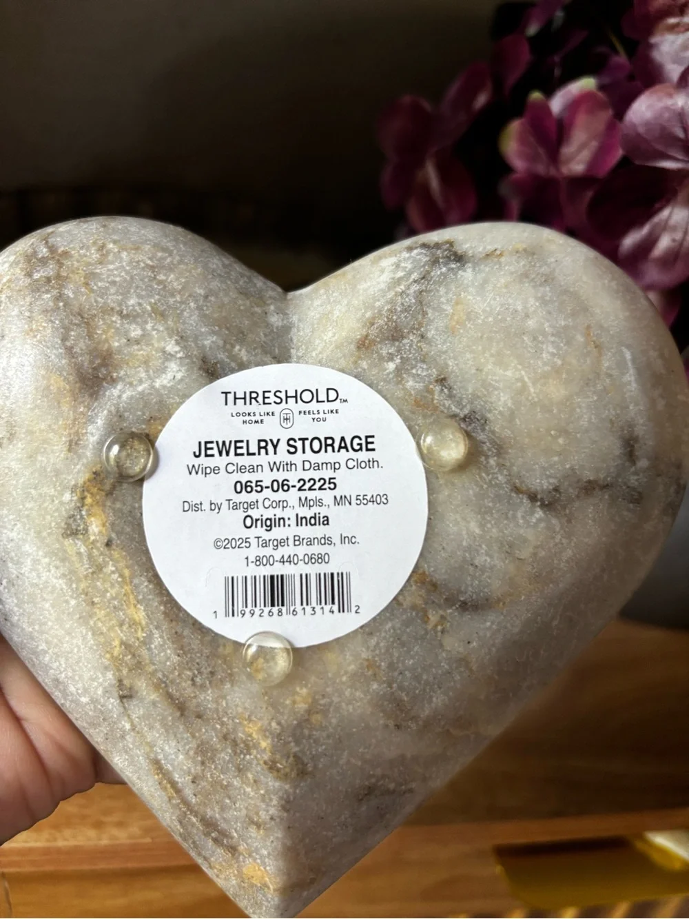 Threshold Heart Marble Jewelry Dish in White, Gray, and Gold